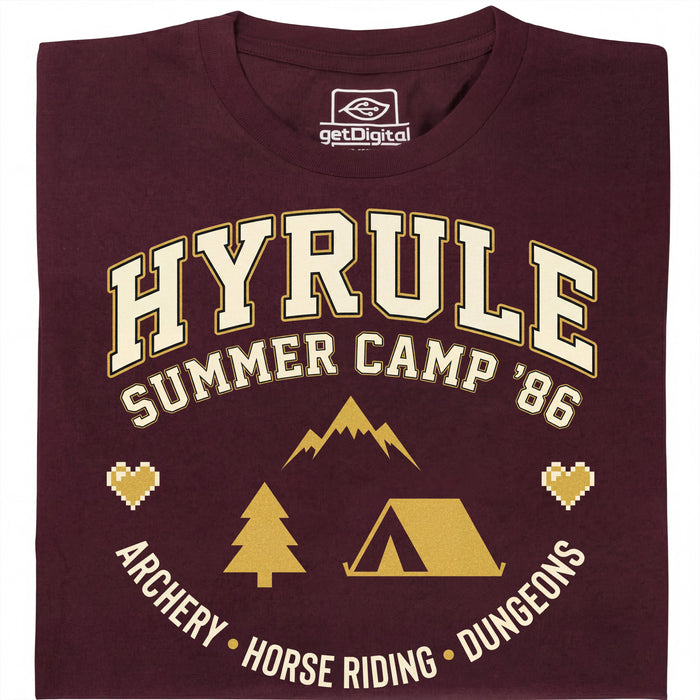 Hyrule Summer Camp - Vue de face T-shirt Rouge Foncé