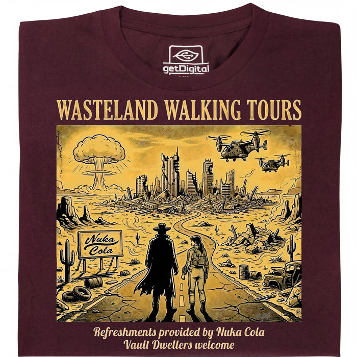 Wasteland Walking Tours - Visualizzazione principale T-Shirt Rosso Scuro
