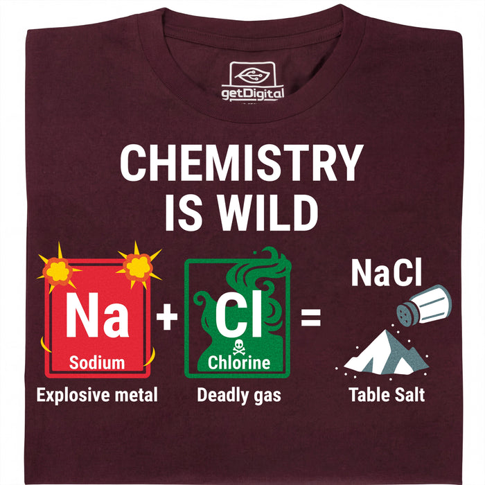 Chemistry Is Wild - Main view T-shirt Dark Red