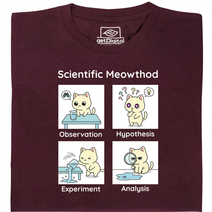 Scientific Meowthod - Vista principale T-shirt Rosso scuro