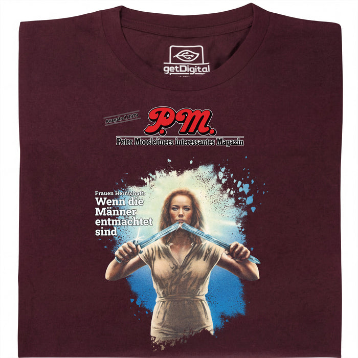 P.M. Magazine 1/1979 Pouvoir des Femmes - Vue principale T-Shirt Rouge Foncé