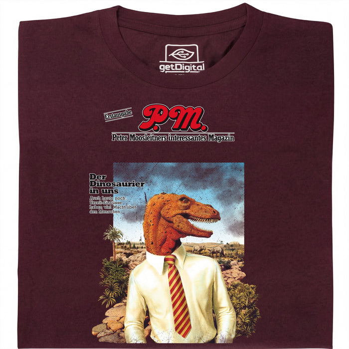P.M. Magazine 11/1978 Il Dinosauro in Noi - Vista principale T-Shirt Rosso Scuro