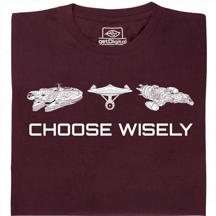 Choose Your Spaceship - Vue principale T-shirt Rouge foncé