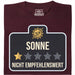Zon - Niet Aanbevolen - Hoofdaanzicht T-Shirt Donkerrood
