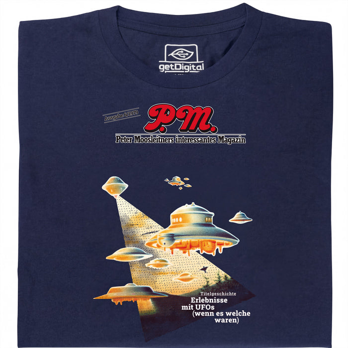 P.M. Rivista 6/1979 Incontri con Ufo - Vista principale T-Shirt Blu Navy