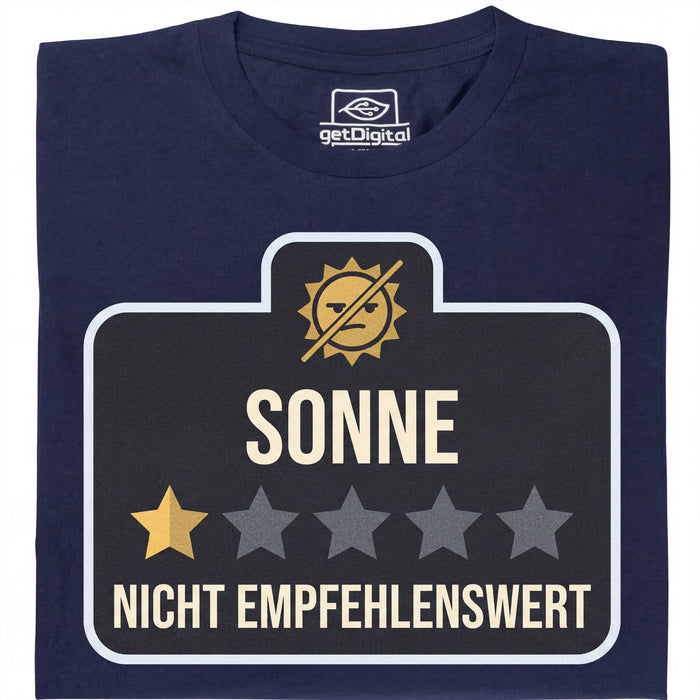 Zon - Niet Aanbevolen - Hoofdaanzicht T-Shirt Marineblauw