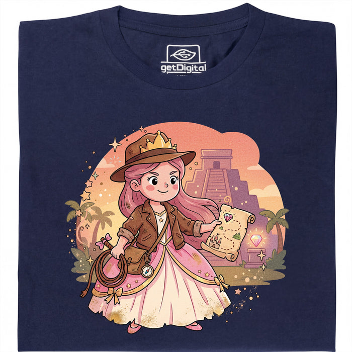 Nerdy Princess &amp; The Lost Temple - Vooraanzicht T-shirt Marineblauw