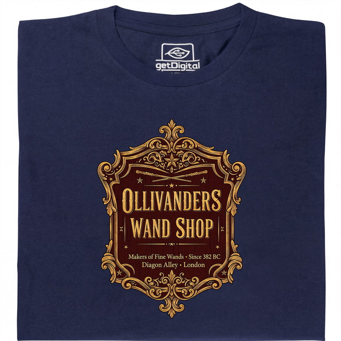 Ollivanders Wand Shop - Hoofdaanzicht T-shirt Marineblauw