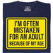 Mistaken For An Adult - Hoofdweergave T-Shirt Marineblauw