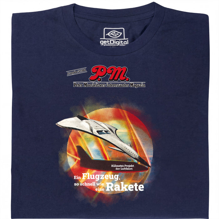 P.M. Magazine 3/1984 Aereo come Razzo - Vista principale T-Shirt Blu Marino