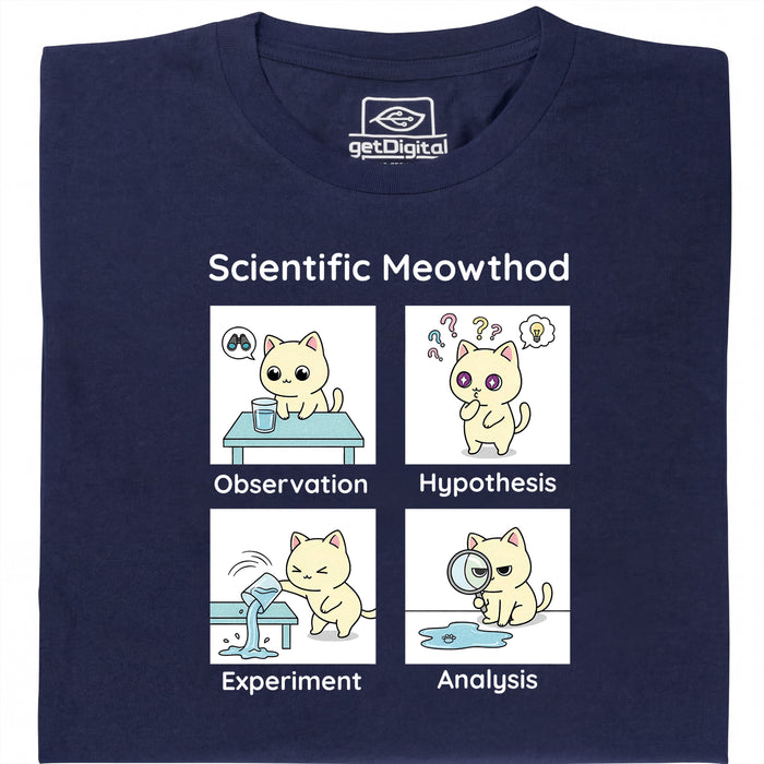 Scientific Meowthod - Vista principale T-shirt Blu navy