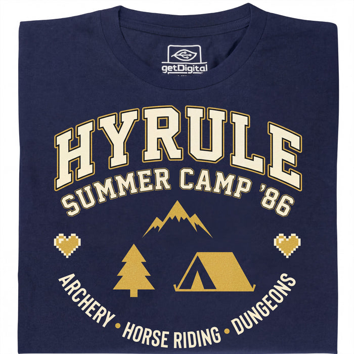 Hyrule Summer Camp - Vue de face T-shirt Bleu Marine