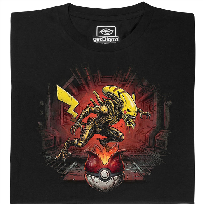 A Wild Xenomorph Appeared! - Vista frontale T-Shirt Nero