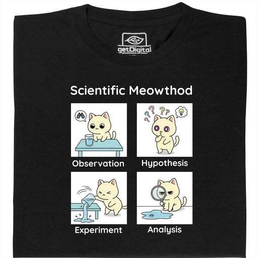 Scientific Meowthod - Hoofdweergave T-shirt Zwart