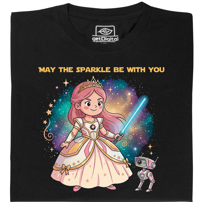 Princess &amp; The Sparkle - Hoofdweergave T-Shirt Zwart