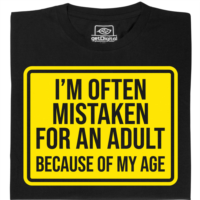 Mistaken For An Adult - Hoofdweergave T-Shirt Zwart
