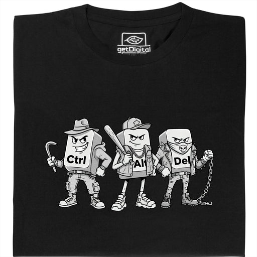 Ctrl Alt Del - De Hardste Bende van het Toetsenbord - Hoofdweergave T-Shirt Zwart