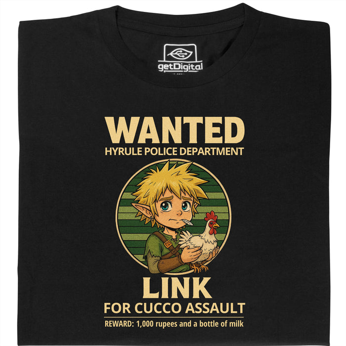 Wanted for Cucco Assault - Hoofdweergave T-Shirt Zwart