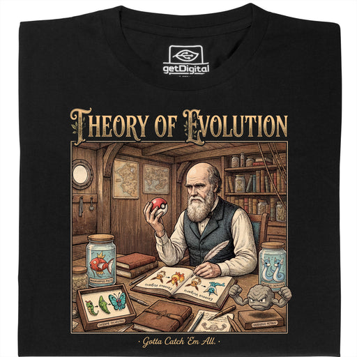 Theory of Evolution - Hoofdweergave T-Shirt Zwart
