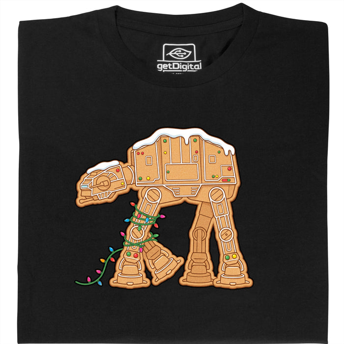 Biscuit Trébuchant - Marcheur Pain d'Épices dans Guirlande - Vue Principale T-Shirt Noir