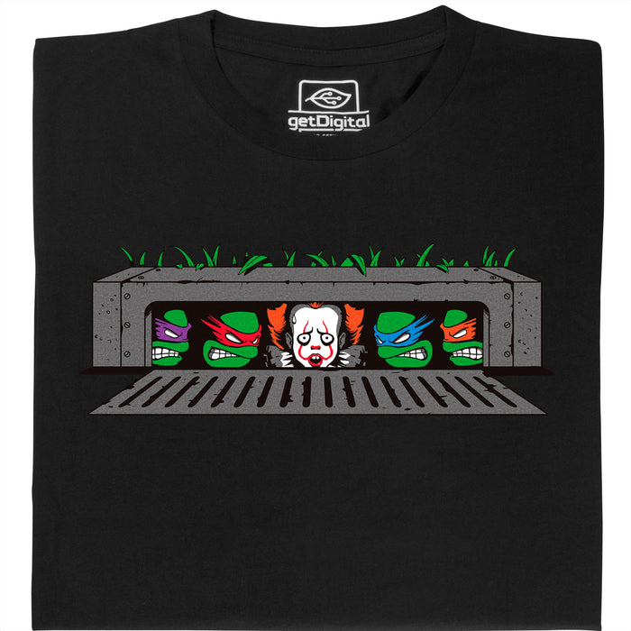 IT vs. Turtles - Hauptansicht T-Shirt Schwarz