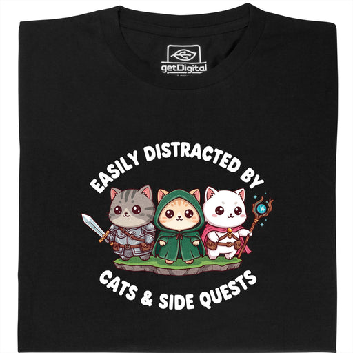 Cats &amp; Sidequests - Hoofdaanzicht T-Shirt Zwart