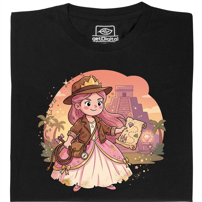 Nerdy Princess &amp; The Lost Temple - Vooraanzicht T-shirt Zwart