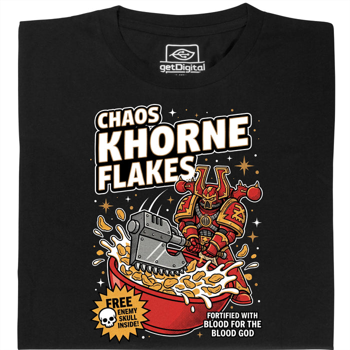 Chaos Khorne Flakes - Vista principale T-Shirt Nero