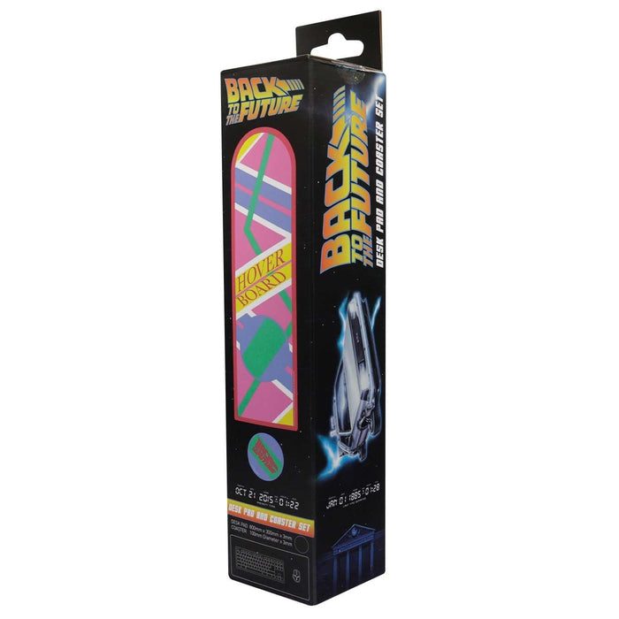 Set de Alfombrilla XL para Escritorio &amp; Posavasos Back to the Future Hoverboard