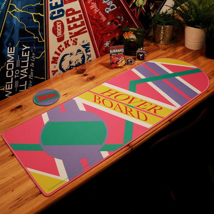 Set de Alfombrilla XL para Escritorio &amp; Posavasos Back to the Future Hoverboard