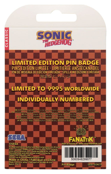 Sonic pin met bewegende egel