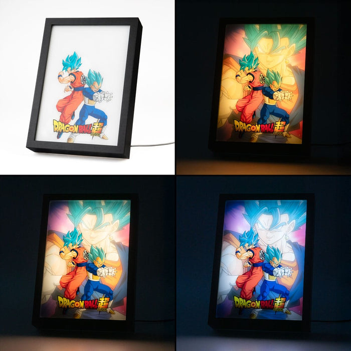 Quadro LED Dragon Ball Super Goku & Vegeta (con cornice)