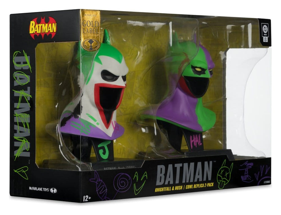 Batman Maskerreplica's Knightfall en Hush in Joker-look