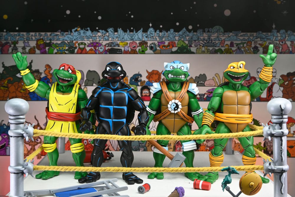 Teenage Mutant Ninja Turtles Stump Wrestling Actiefiguren 4-pack (Archie Comics)