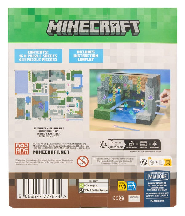 Maqueta 3D de Minecraft escena de cueva