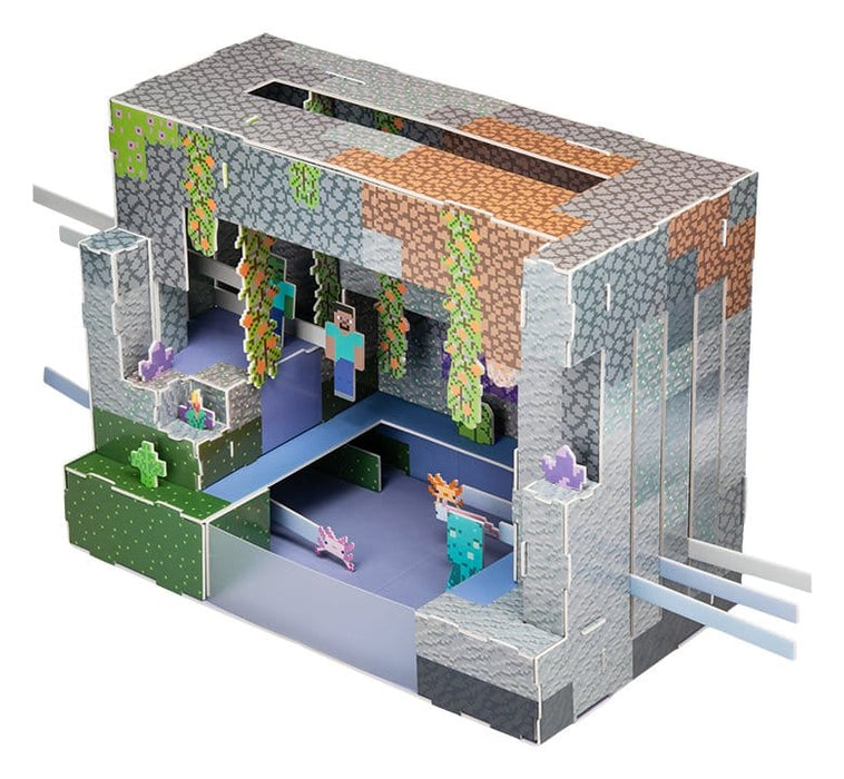 Maqueta 3D de Minecraft escena de cueva