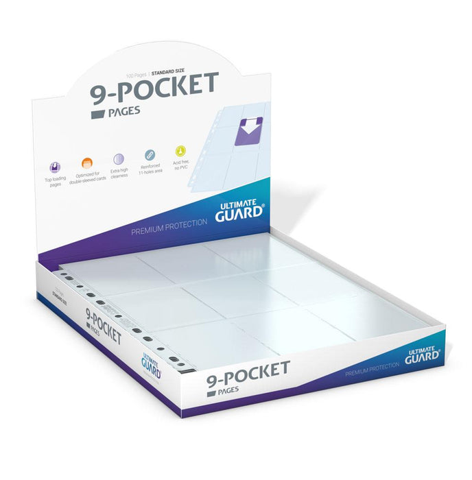 Ultimate Guard 9-Pocket Binder Pages, Top-Loading, Pack of 100
