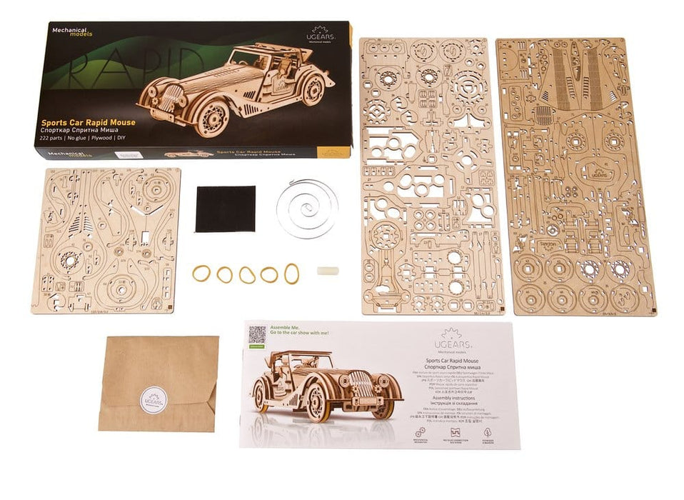 Sports Car Rapid Mouse Wooden Model Kit