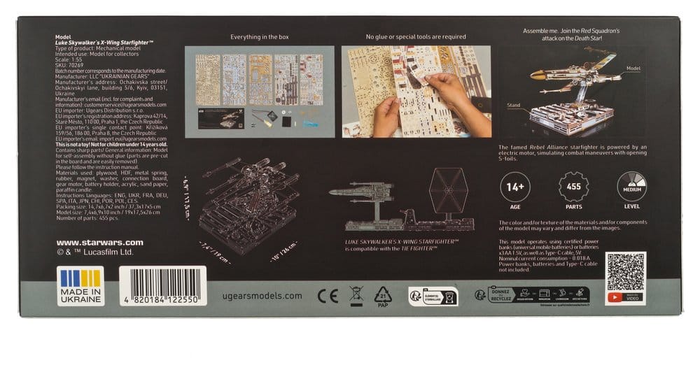 Star Wars houten bouwpakket X-Wing Starfighter van Luke Skywalker